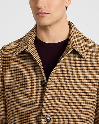 Plaid Wool-Blend Topcoat