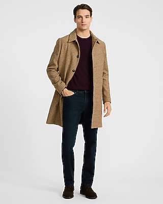 Plaid Wool-Blend Topcoat