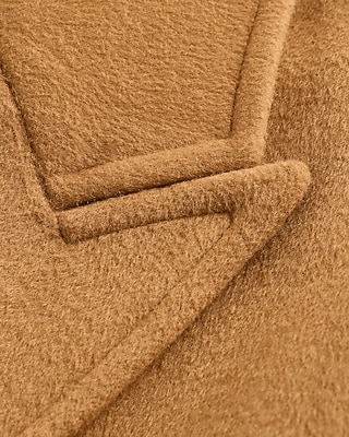 Camel Double Breasted Wool-Blend Topcoat