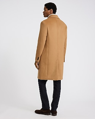 Camel Double Breasted Wool-Blend Topcoat