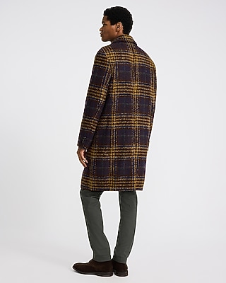 Plaid Double Breasted Wool-Blend Topcoat