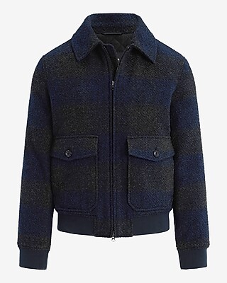 Plaid Boucle Bomber Jacket