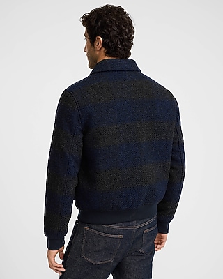 Plaid Boucle Bomber Jacket