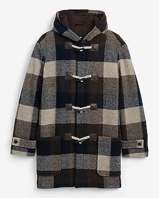 Plaid Hooded Duffle Coat