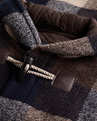 Plaid Hooded Duffle Coat