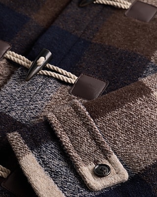 Plaid Hooded Duffle Coat