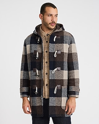 Plaid Hooded Duffle Coat