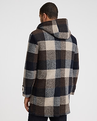Plaid Hooded Duffle Coat