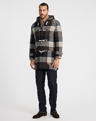 Plaid Hooded Duffle Coat