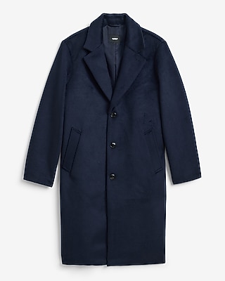 Navy Wool-Blend Topcoat