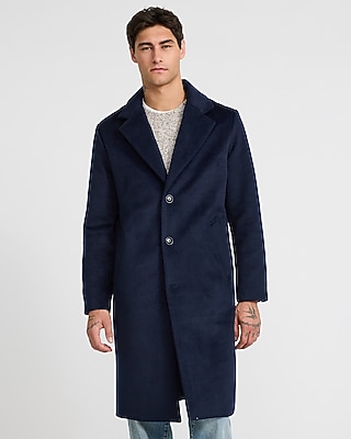 Navy Wool-Blend Topcoat