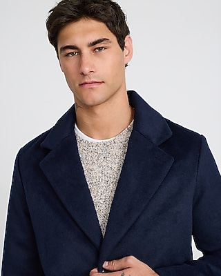 Navy Wool-Blend Topcoat