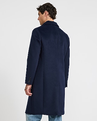 Navy Wool-Blend Topcoat