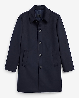 Navy Wool-Blend Topcoat