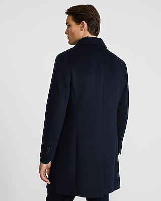 Navy Wool-Blend Topcoat