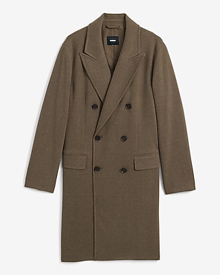 Textured Brown Double Breasted Topcoat | Express