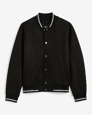 Faux Suede Bomber Jacket