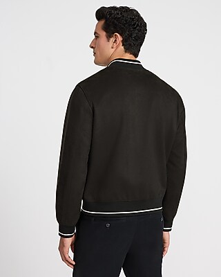 Faux Suede Bomber Jacket