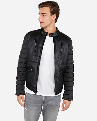 Vegan Leather Puffer Jacket
