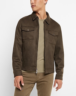 vegan suede trucker jacket