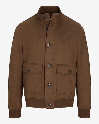 Faux Suede Bomber Jacket