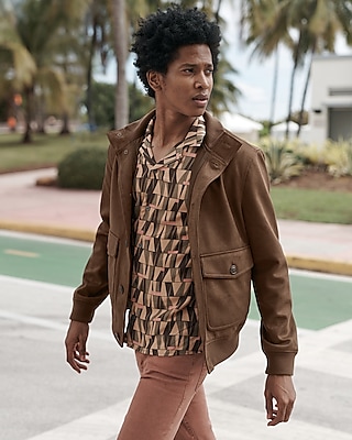 Faux Suede Bomber Jacket