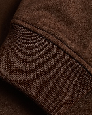 Faux Suede Bomber Jacket