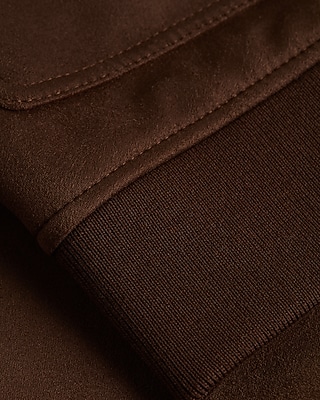 Faux Suede Bomber Jacket