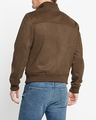 Faux Suede Bomber Jacket