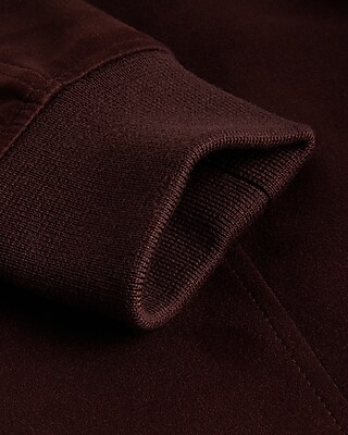 Burgundy Faux Suede Bomber Jacket