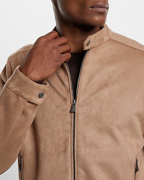Brown Faux Suede Moto Jacket | Express Brown Faux Suede Moto Jacket | Express