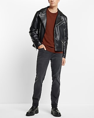 Black Faux Leather Moto Jacket
