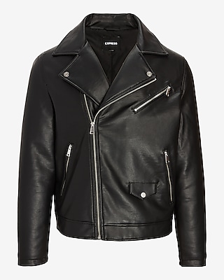 Black Faux Leather Moto Jacket