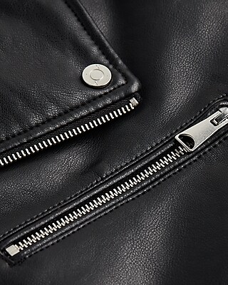 Black Faux Leather Moto Jacket
