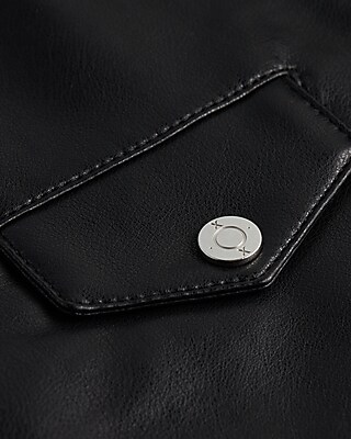 Black Faux Leather Moto Jacket