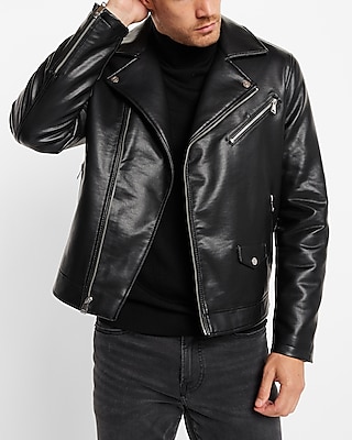 Black Faux Leather Moto Jacket