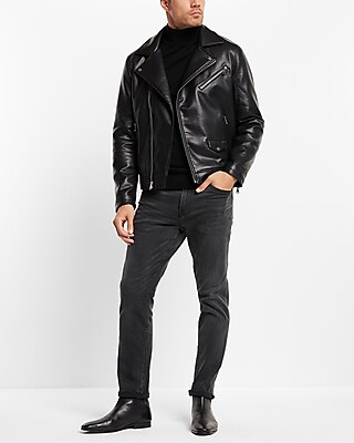 Black Faux Leather Moto Jacket