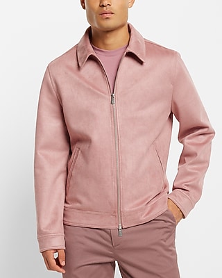 Pink Faux Suede Zip Jacket Express
