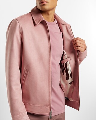 Pink Faux Suede Zip Jacket | Express