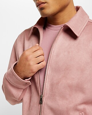 Pink Faux Suede Zip Jacket | Express
