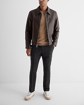Faux Leather Bomber Jacket