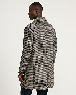 Houndstooth Wool-Blend Carcoat