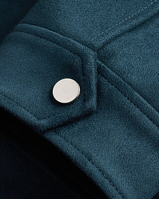 Dark Teal Faux Suede Zip Jacket | Express