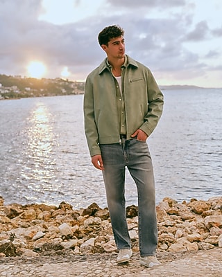 Mint Faux Suede Zip Jacket