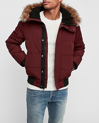 burgundy jacket with hood