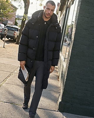 Drawstring Collar Button Front Trench Coat | Express