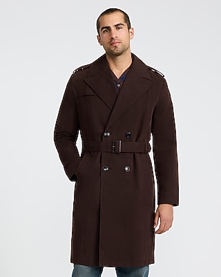 Brown Double Breasted Belted Trench Coat