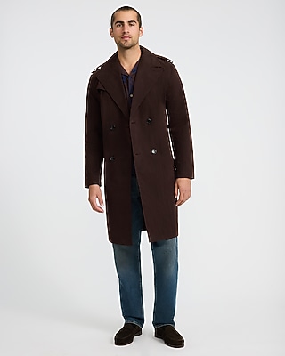 Brown Double Breasted Belted Trench Coat