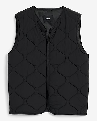 Black Nylon Quilted Vest