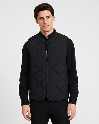 Black Nylon Quilted Vest